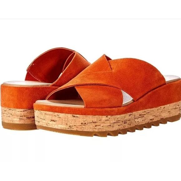 SOREL Cameron Flatform Mule Sandals Desert Sun Crisscross Strap Women's 9.5 - Picture 8 of 8